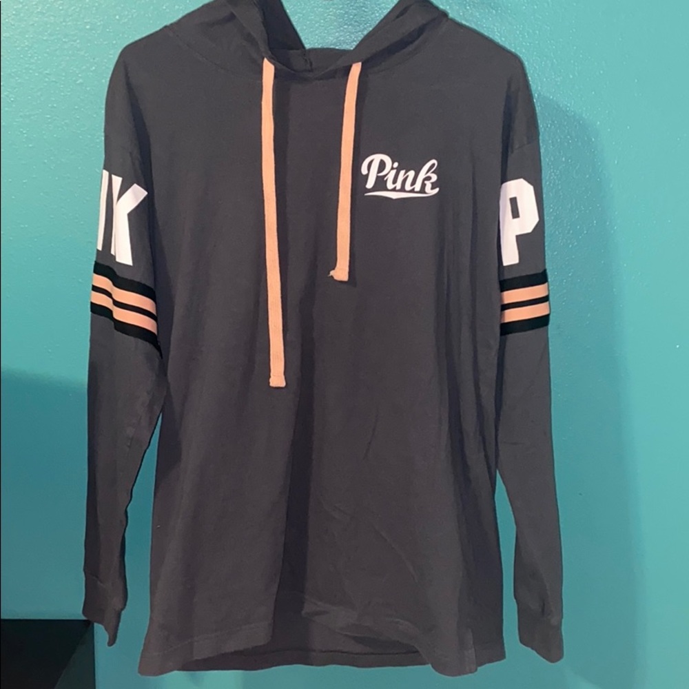 PINK GRAY light weight hoodie.